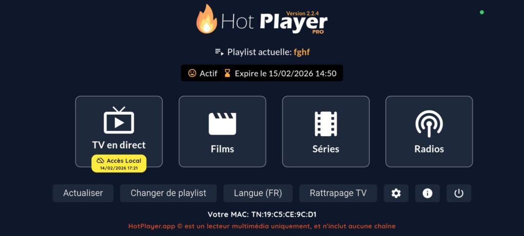 Hot IPTV TV Smart : 30J Gratuit → 250K VOD + Sport 4K | Installation 5 Min 4 hotiptv interface