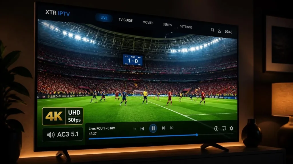 regarder un match football sur un iptv 4k abonnement