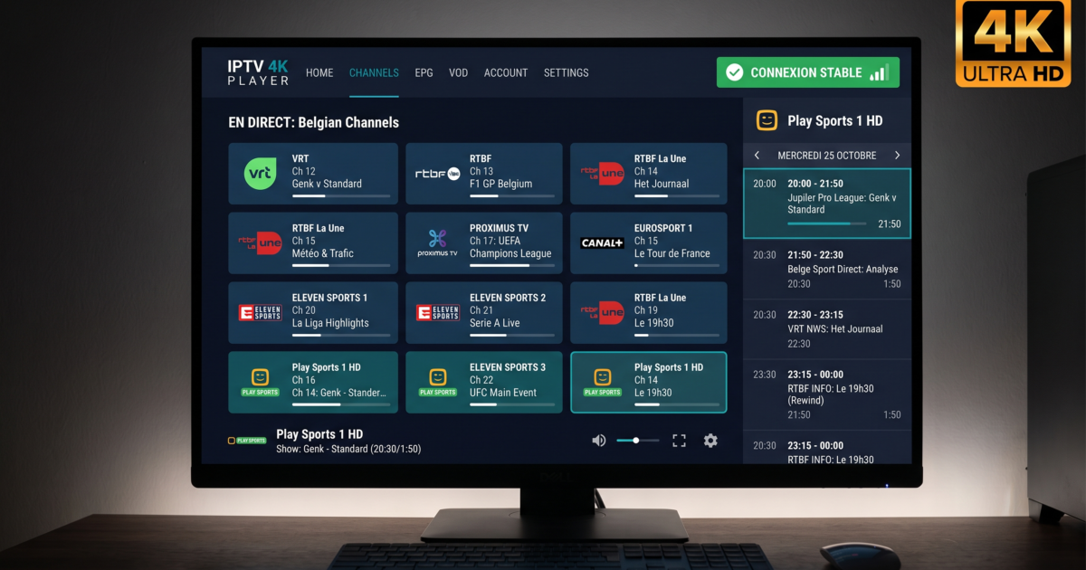 5 critères pour évaluer un iptv 4k abonnement en Belgique