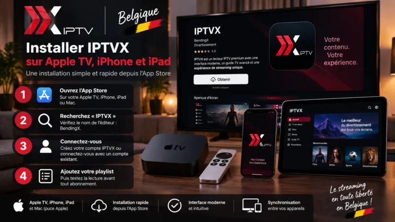 IPTVX Belgique : installation, playlist et abonnement du lecteur premium