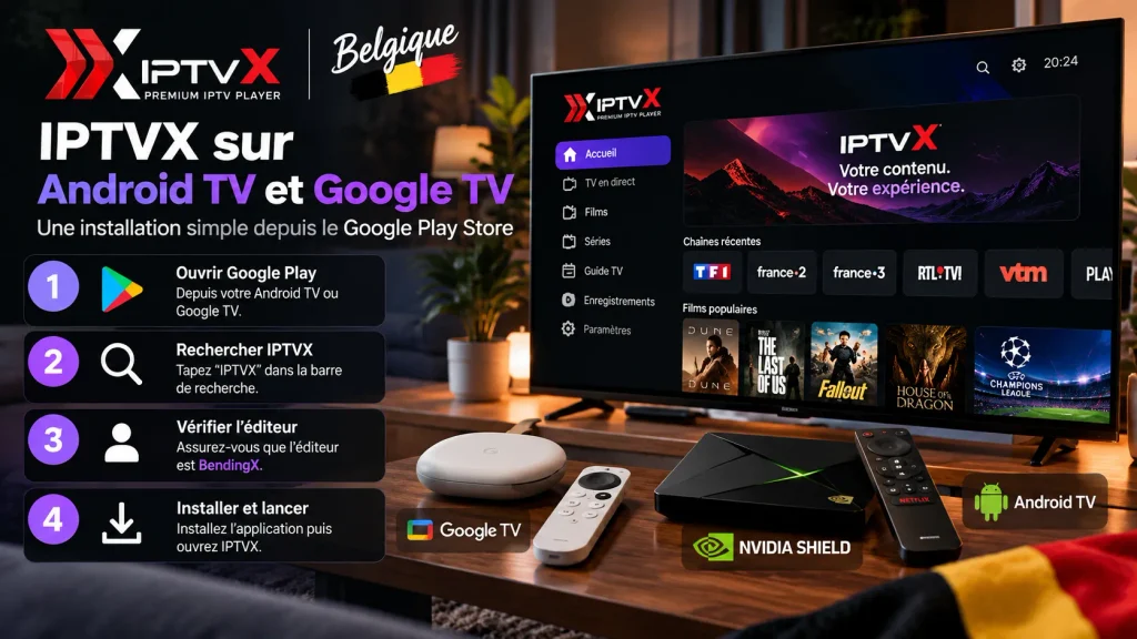 Installer IPTVX sur Apple TV, iPhone et iPad en Belgique via l’App Store