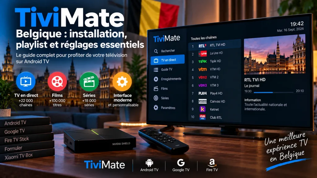 Organiser les chaînes et favoris dans TiviMate Belgique