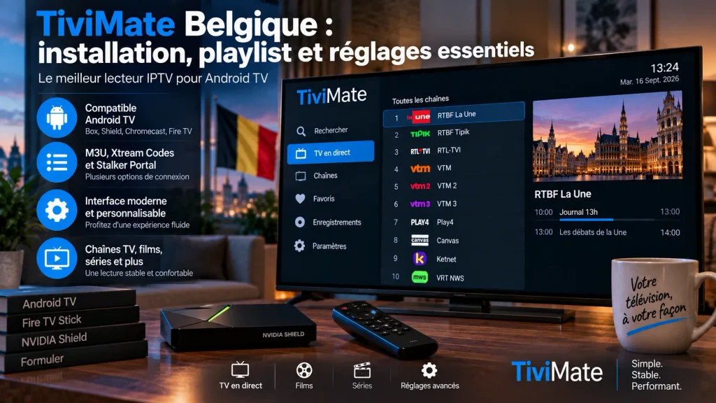 TiviMate Belgique compatible Android TV Google TV et Fire TV