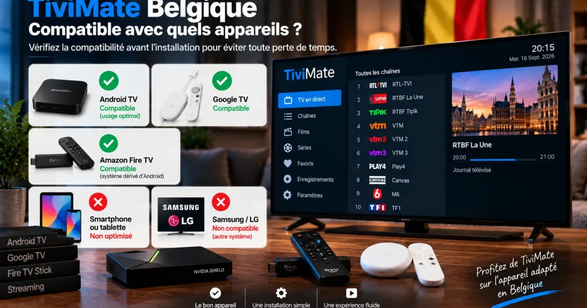 TiviMate Belgique : installation, playlist et réglages essentiels